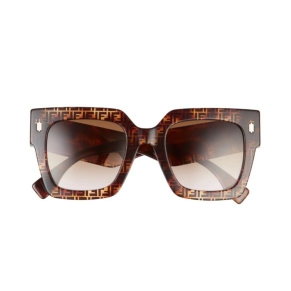 Fendi Accessories - Fendi 52mm Gradient Rectangle Logo Sunglasses